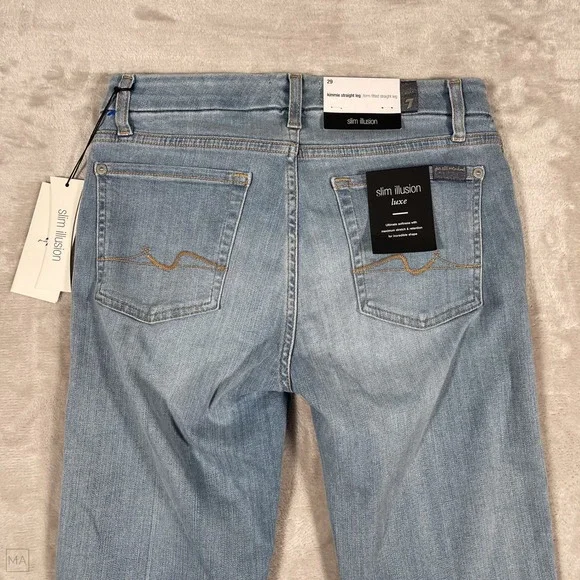 NEW 7 For All Mankind Women's	Jeans Kimmie Straight Leg Slim Illusion 29 Blue - Picture 9 of 9